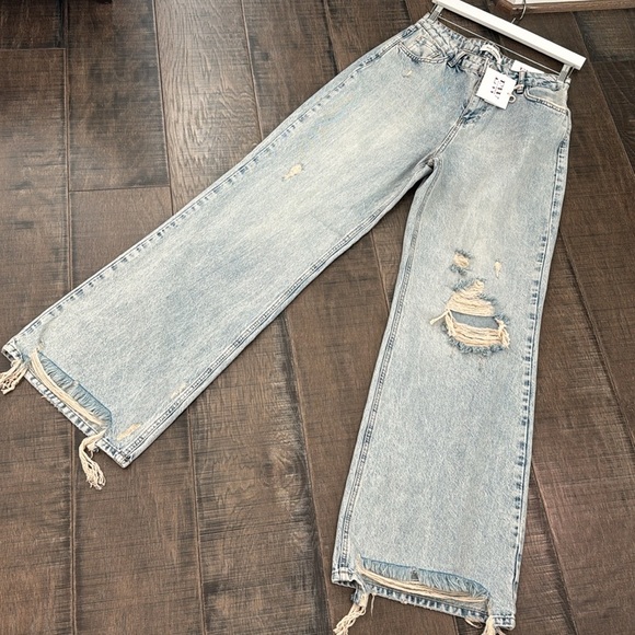 NWT ELLA WOMEN JEANS HIGH RISE WIDE LEG JEANS SIZE 8 (40) - Picture 3 of 17